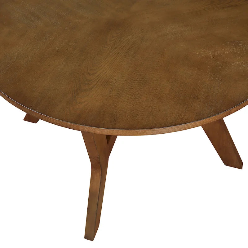 Table basse ronde en bois de 32 pouces, style Mid-Century, pour salon