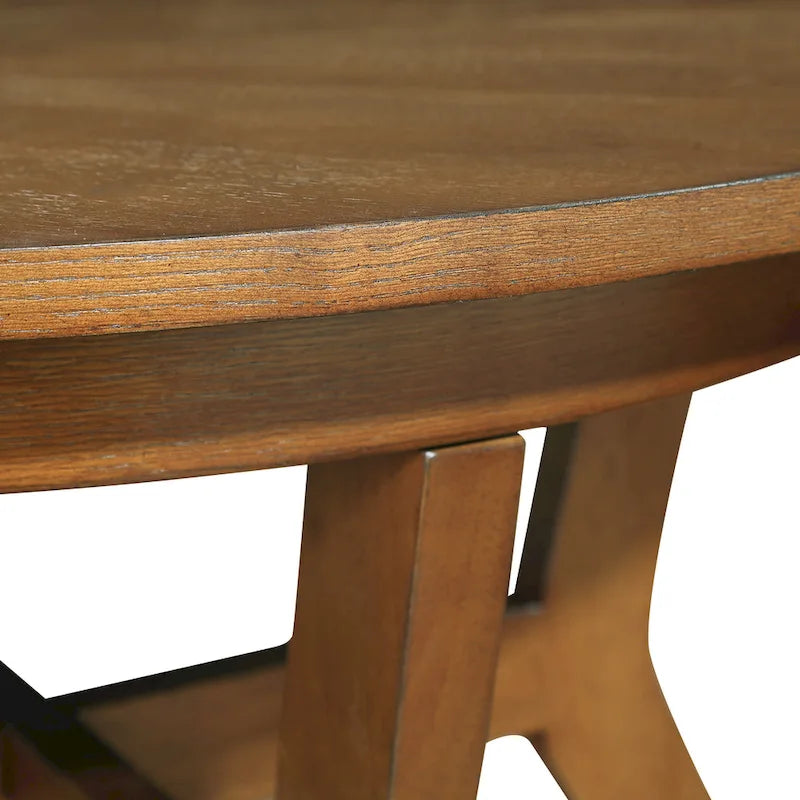 Table basse ronde en bois de 32 pouces, style Mid-Century, pour salon
