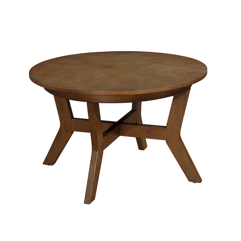 Table basse ronde en bois de 32 pouces, style Mid-Century, pour salon