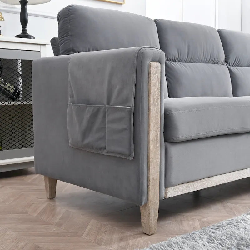Canapé moderne à trois places en bois massif
