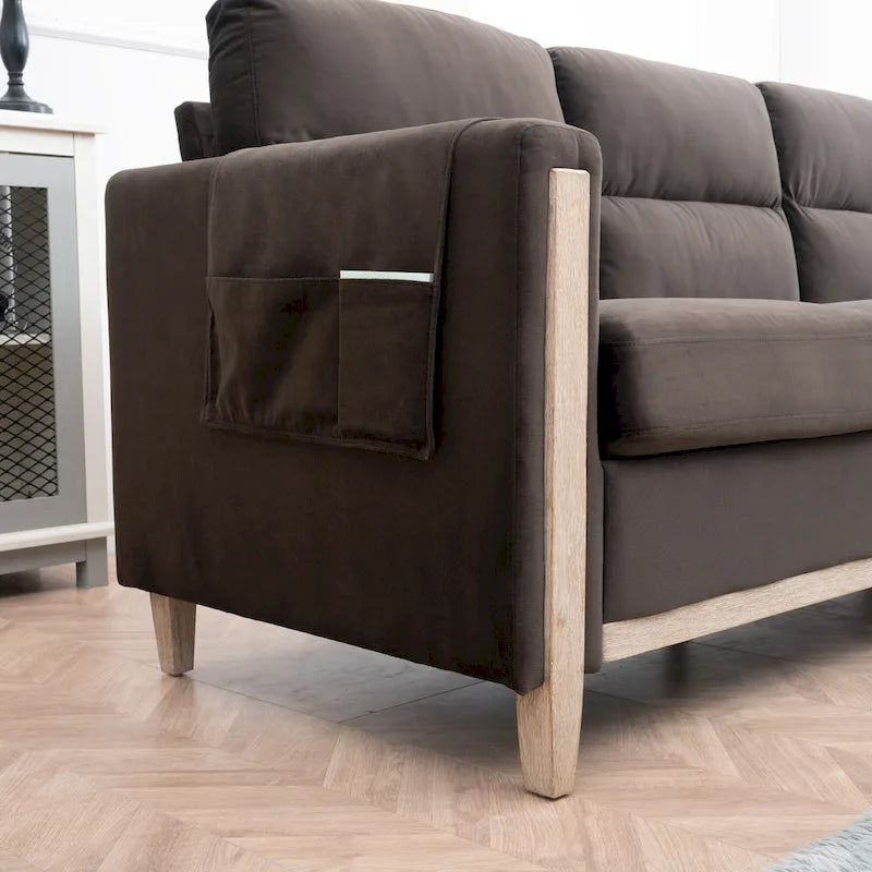 Canapé moderne à trois places en bois massif