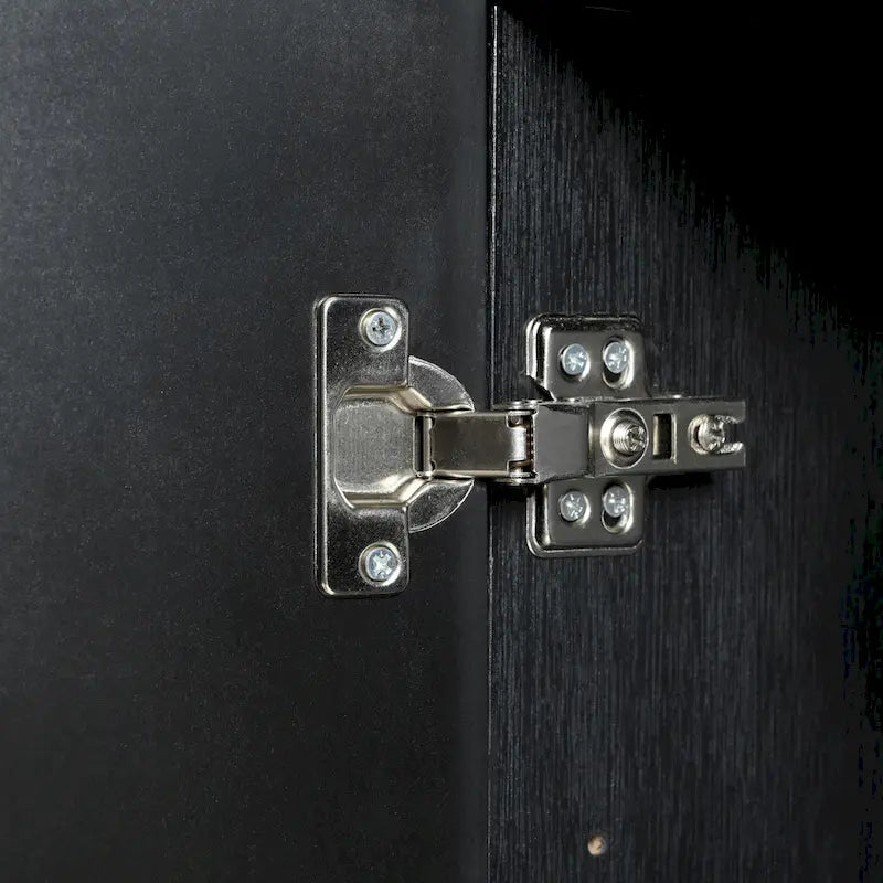 Bahut 4 portes sans poignées avec système push-to-open, idéal pour salle à manger, salon, chambre ou couloir.