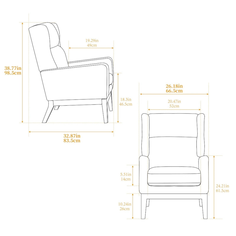 Fauteuil pivotant rembourré à dossier haut de 66,5 cm de large