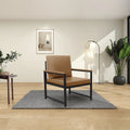 Fauteuil d'appoint en similicuir avec pieds antidérapants pour le salon