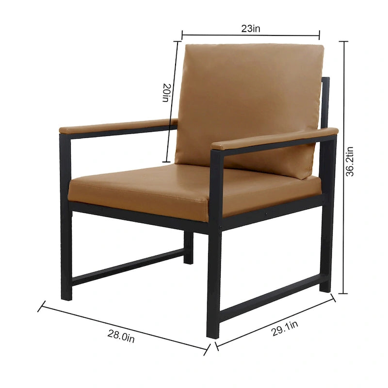 Fauteuil d'appoint en similicuir avec pieds antidérapants pour le salon