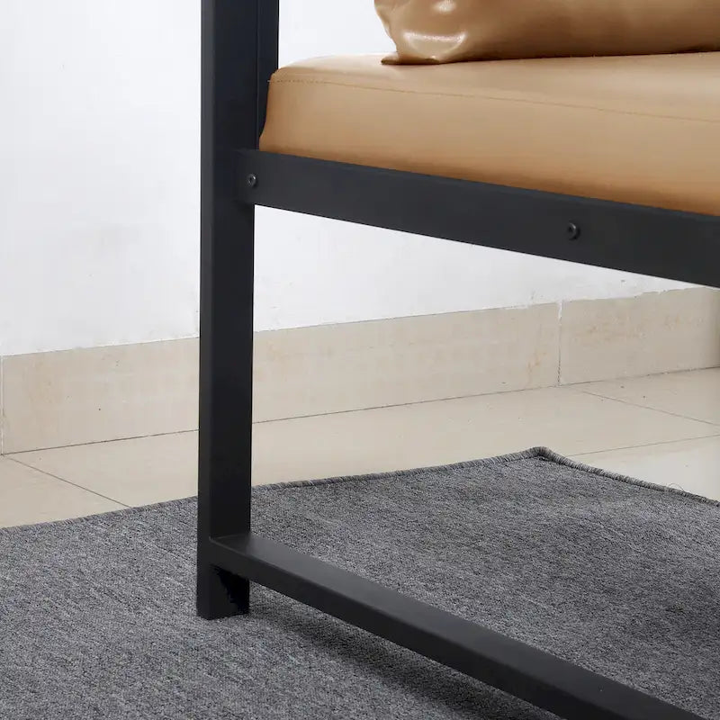 Fauteuil d'appoint en similicuir avec pieds antidérapants pour le salon