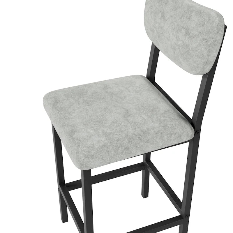 Table de bar moderne en marbre avec structure en acier noir