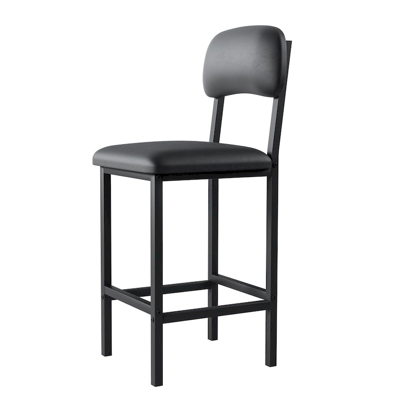 Table de bar moderne en marbre avec structure en acier noir