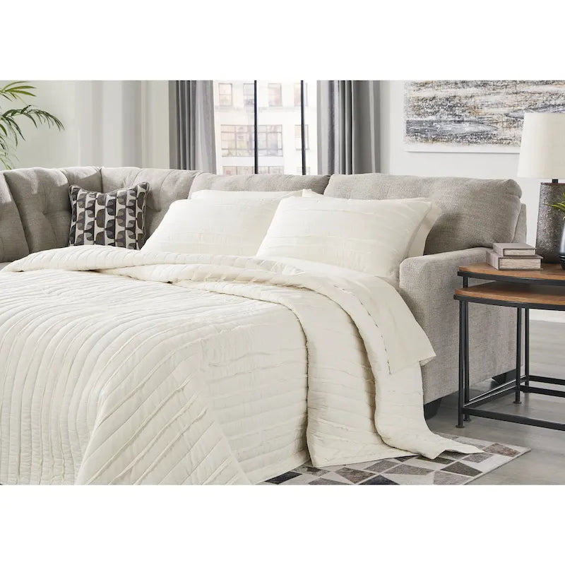 Canapé-lit avec dossier capitonné et matelas en mousse à mémoire de forme