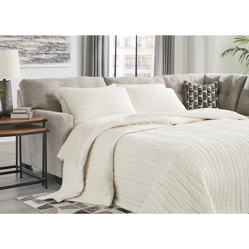 Canapé-lit avec dossier capitonné et matelas en mousse à mémoire de forme