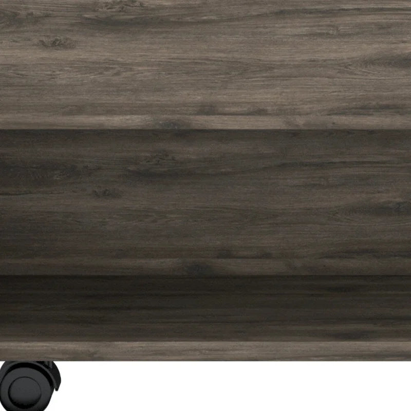 Table basse marron foncé à plateau relevable avec tiroir et roulettes