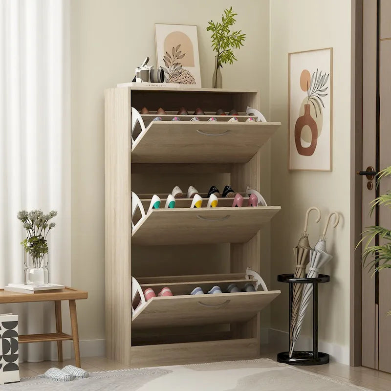 Meuble de rangement à chaussures moderne pour l'entrée, meuble à chaussures de plain-pied à 2 ou 3 tiroirs