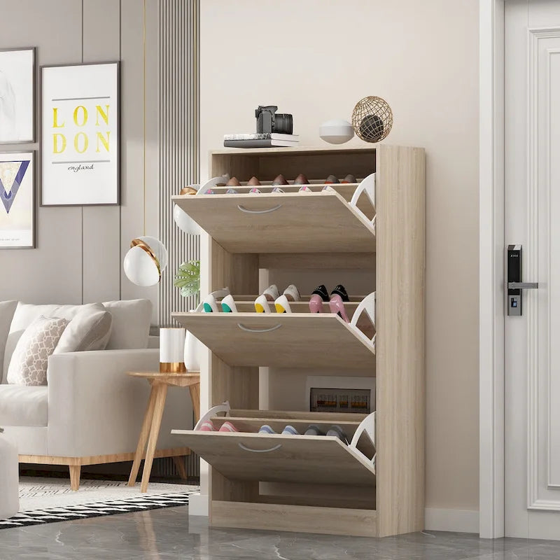 Meuble de rangement à chaussures moderne pour l'entrée, meuble à chaussures de plain-pied à 2 ou 3 tiroirs