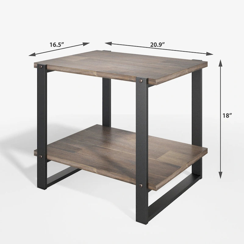 Table d'appoint en bois massif marron 21