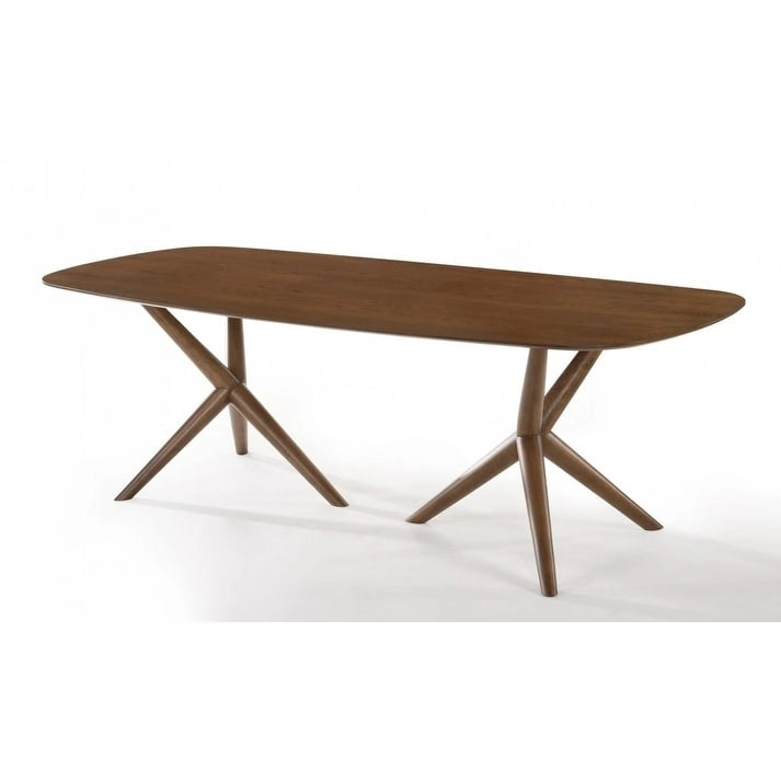 Table à manger rectangulaire en noyer, style moderne et mi-siècle, 8 places