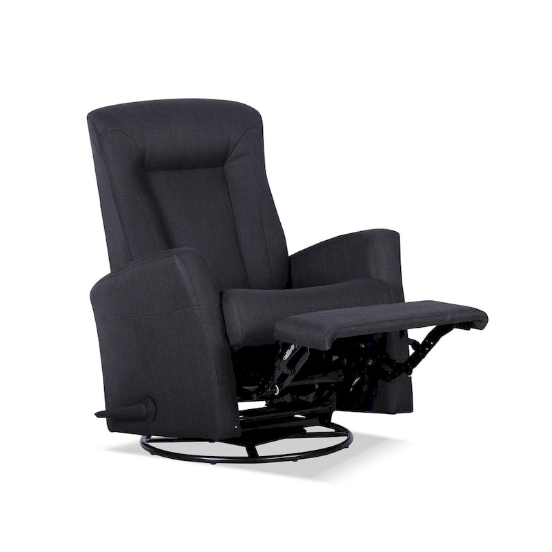 Fauteuil inclinable pivotant et coulissant de 29,5 po de largeur avec pivotant à 360 degrés, en tissu gris foncé