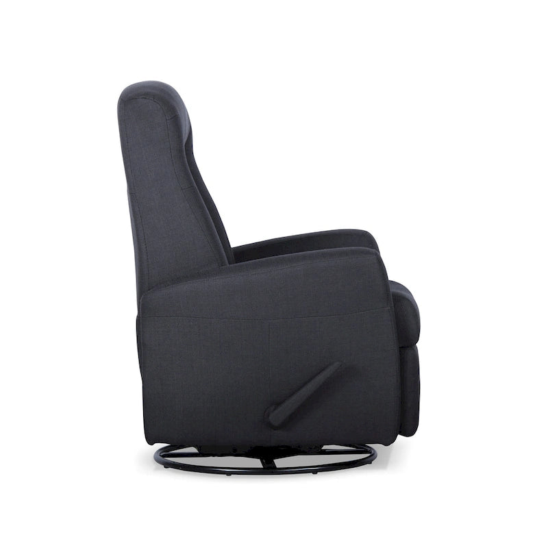 Fauteuil inclinable pivotant et coulissant de 29,5 po de largeur avec pivotant à 360 degrés, en tissu gris foncé