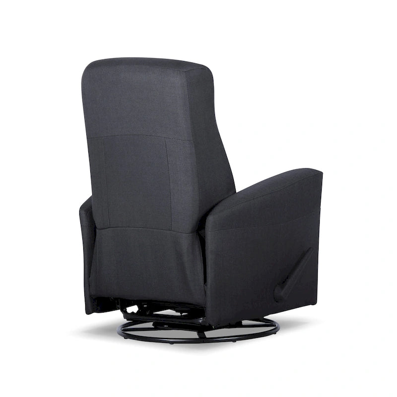 Fauteuil inclinable pivotant et coulissant de 29,5 po de largeur avec pivotant à 360 degrés, en tissu gris foncé