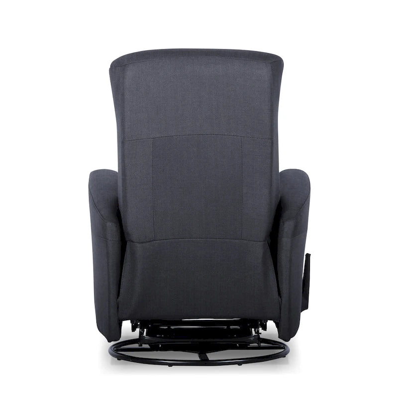 Fauteuil inclinable pivotant et coulissant de 29,5 po de largeur avec pivotant à 360 degrés, en tissu gris foncé