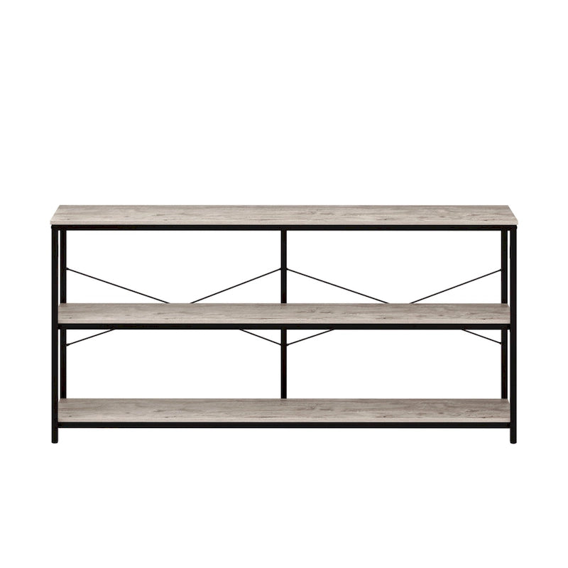 Console de canapé de 55 pouces, table d'entrée longue et étroite avec étagère de rangement à 3 niveaux