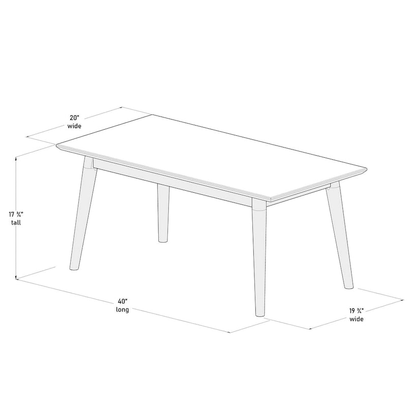 Table basse rectangulaire en bois massif de style Mid-Century pour salon