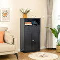 Meuble de Rangement au Sol avec 2 Portes, Étagère Ouverte et 2 Tiroirs