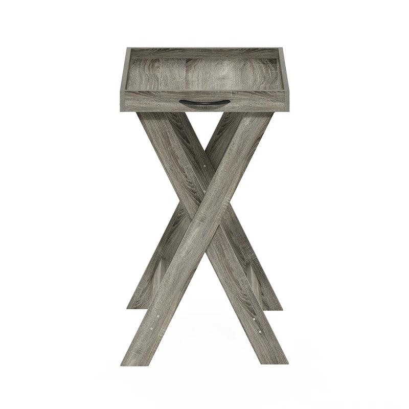 Table d'appoint classique avec plateau amovible et base en X