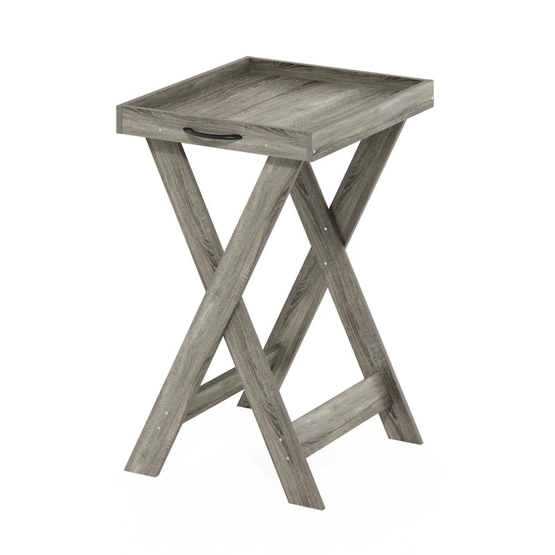 Table d'appoint classique avec plateau amovible et base en X