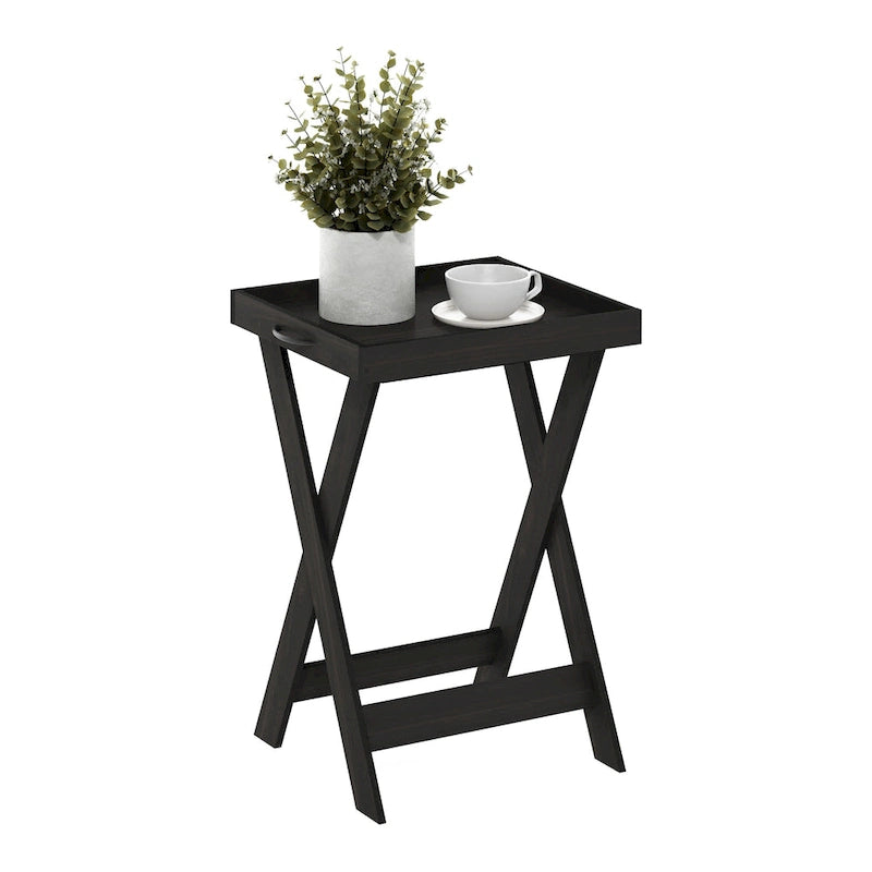 Table d'appoint classique avec plateau amovible et base en X