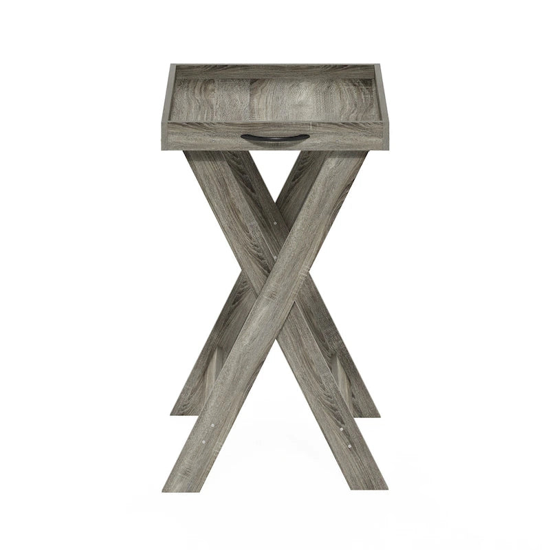 Table d'appoint classique avec plateau amovible et base en X