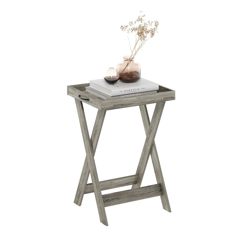 Table d'appoint classique avec plateau amovible et base en X