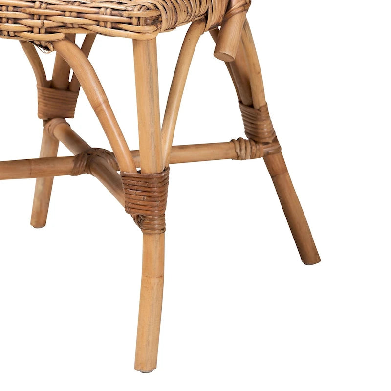 Chaise de salle à manger moderne en rotin naturel de style bohème