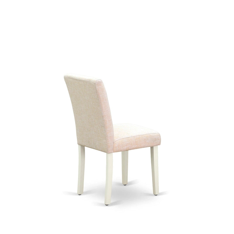 Table de salle à manger et de cuisine ronde à pied central en bois d'hévéa blanc lin