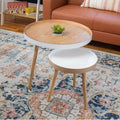 2-Piece Nestable End Tables for Living Room, Bedroom and Small Spaces
