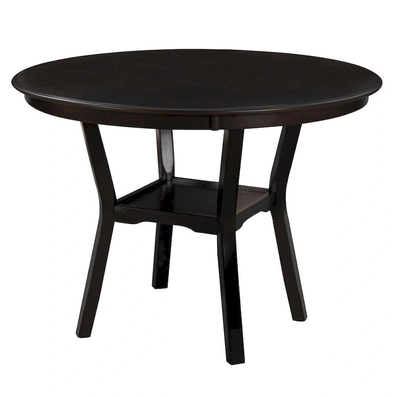 Table de cuisine avec étagère inférieure, finition laquée expresso
