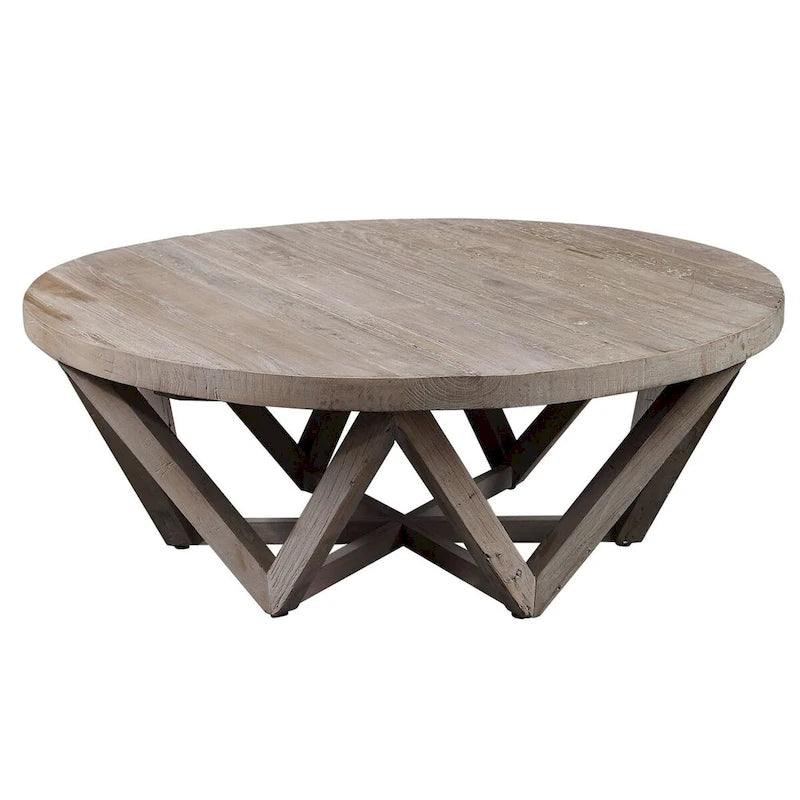 Table basse en bois de Java, diamètre 48