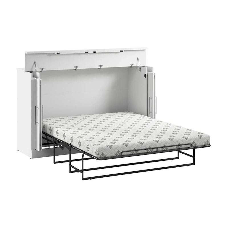 Lit-armoire Queen avec matelas pliant en mousse pour chambre d'amis