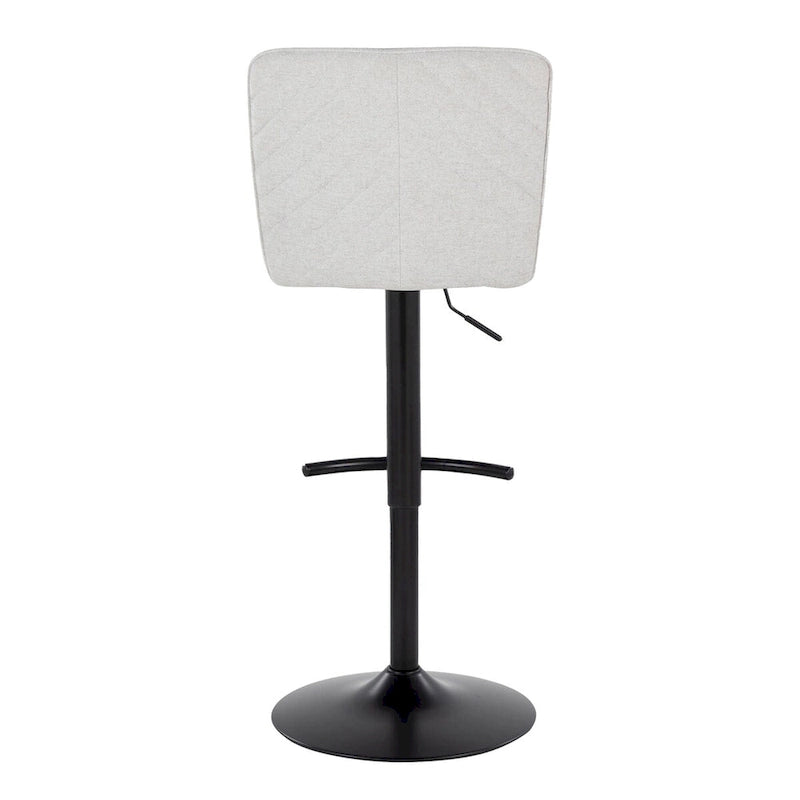 Tabouret de bar réglable avec repose-pieds arrondi en T et base pivotante
