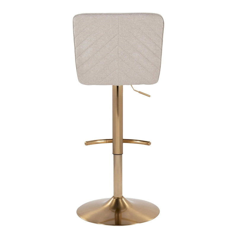Tabouret de bar réglable avec repose-pieds arrondi en T et base pivotante