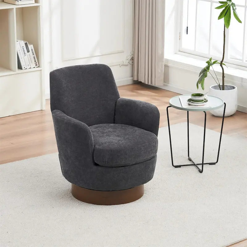 Fauteuil pivotant en polyester avec piètement en acier inoxydable