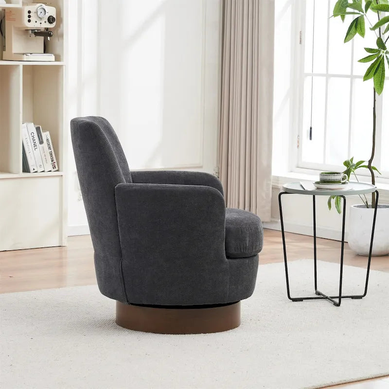 Fauteuil pivotant en polyester avec piètement en acier inoxydable