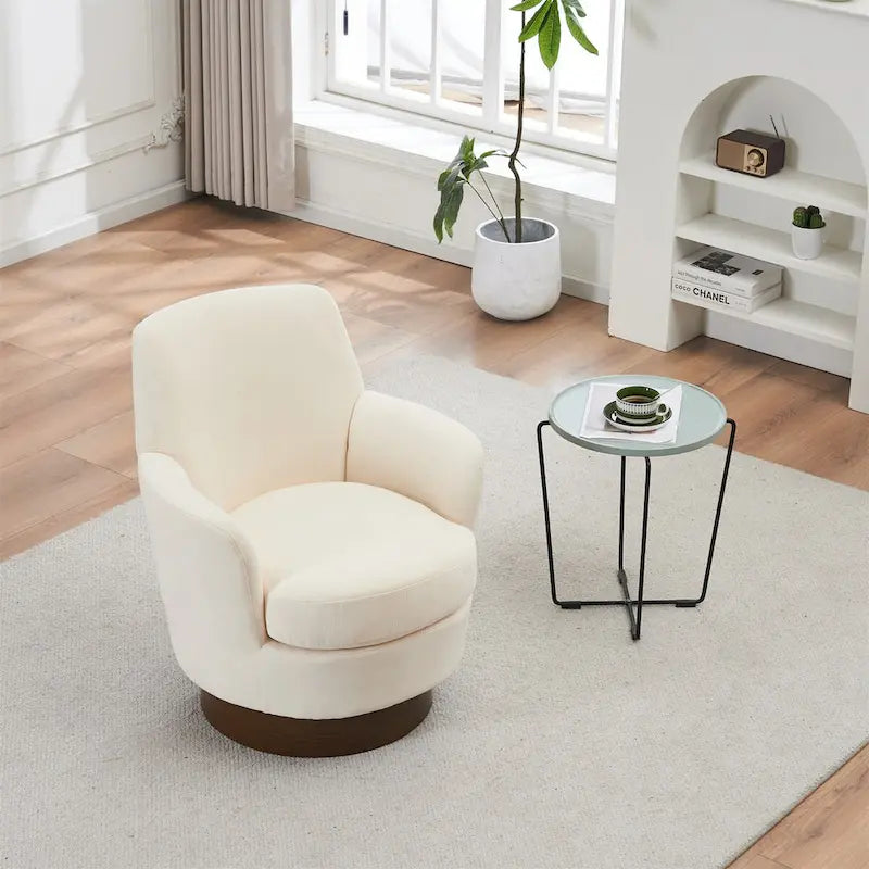 Fauteuil pivotant en polyester avec piètement en acier inoxydable