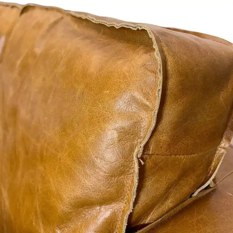 Canapé minimaliste en cuir de luxe naturel 78.8L x 35.5P x 33.5H
