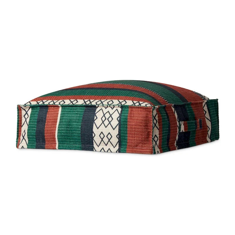 Coussin de sol rayé bohème sud-ouest