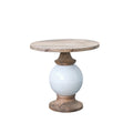Table d'appoint ronde en bois de manguier et métal