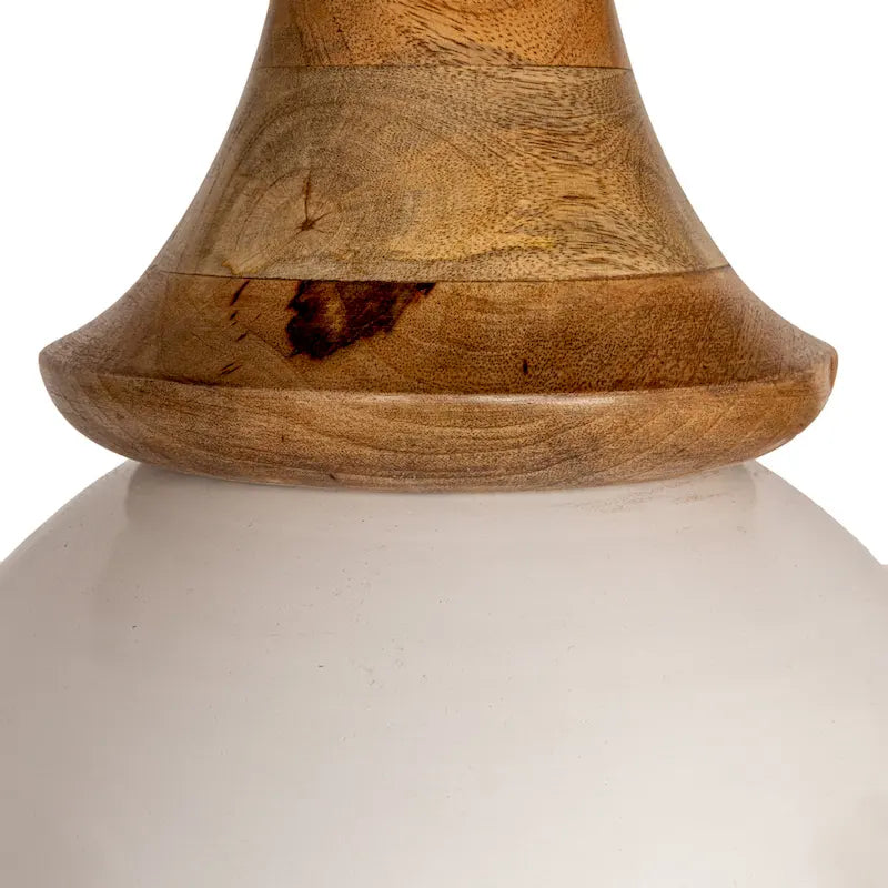 Table d'appoint ronde en bois de manguier et métal