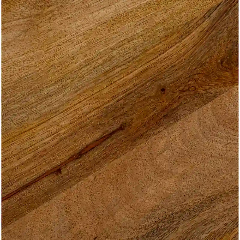 Table d'appoint ronde en bois de manguier et métal