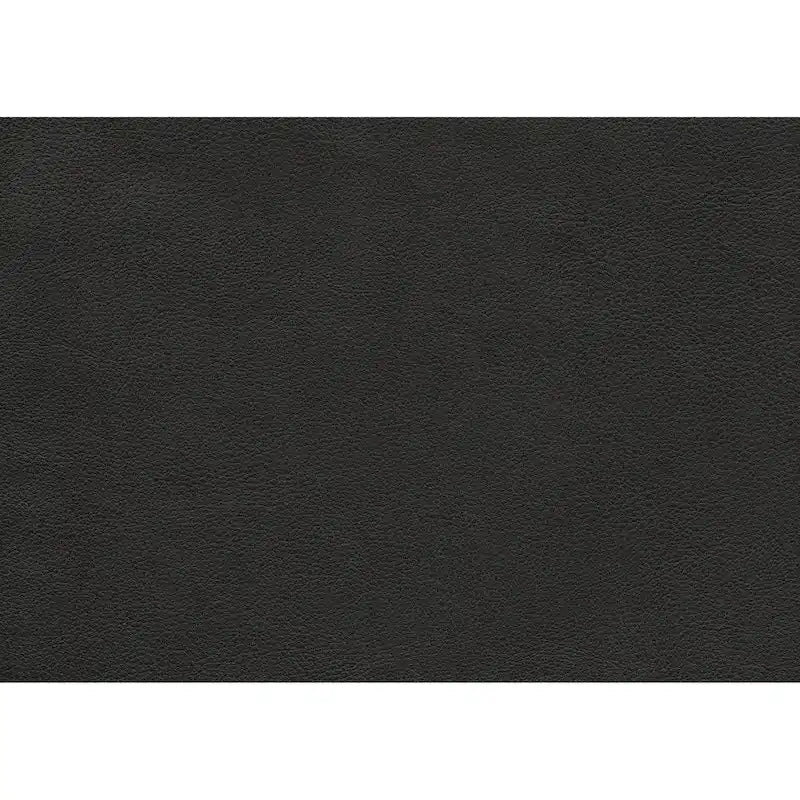 Pouffe de 27 po, cuir véritable et similicuir gris foncé, bois massif