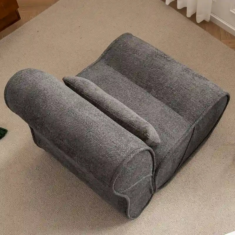 Fauteuil inclinable de salon en velours avec coussin lombaire
