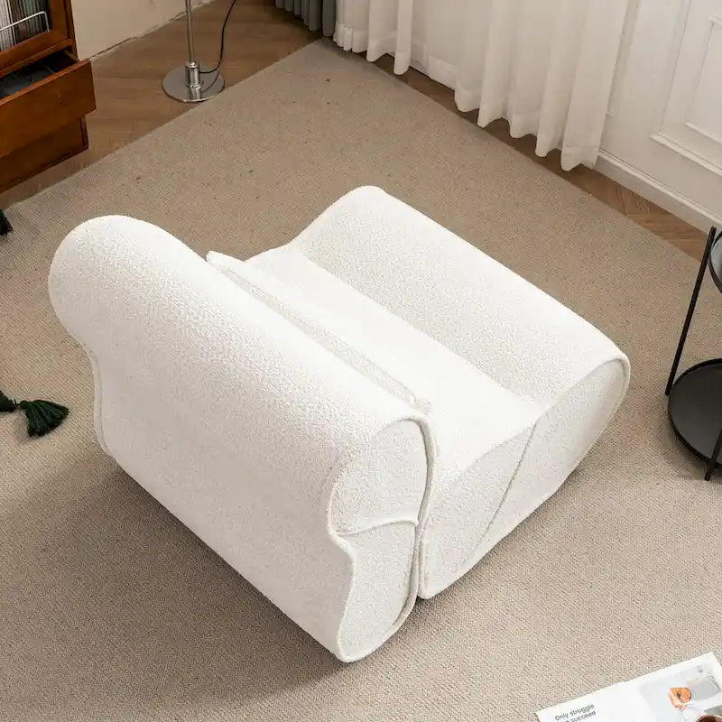 Fauteuil inclinable de salon en velours avec coussin lombaire